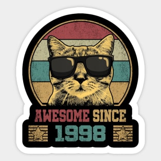 Awesome Since 1998 26th Birthday Gift Cat Lover Sticker